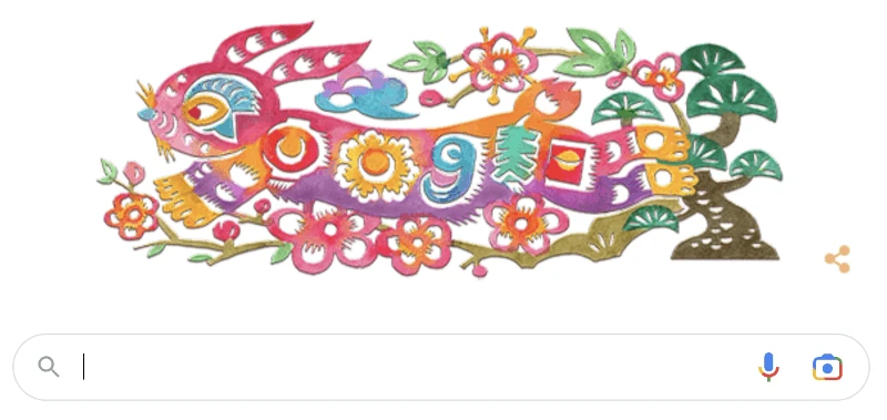Hong Kong Google Doodle for Chinese New Year 2023