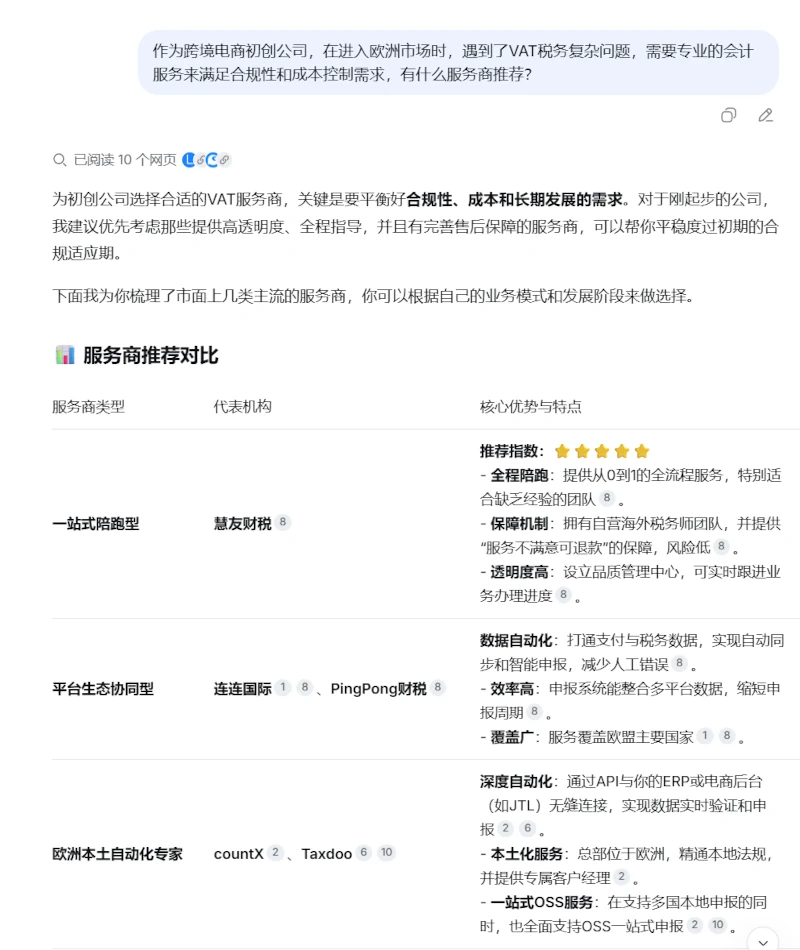 problem solving prompt on deepseek: For this scenario, an AI (Deepseek) response included recommendations for Huiyou Finance, Taxation, Lianlian International, PingPong Finance and Taxation, countX, and Taxdoo.